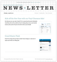 Email Newsletter Templates supplied as standard