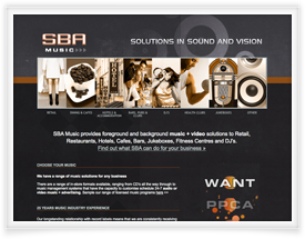 SBA Music website design and shopping cart software by SiteSuite