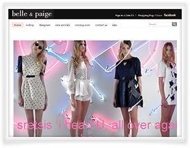 Belle and Paige website design and shopping cart software by SiteSuite