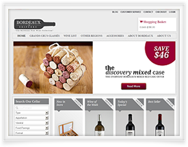 Bordeaux Shippers website design and shopping cart software by SiteSuite