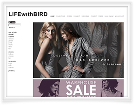 LIFEwithBIRD website design and shopping cart software by SiteSuite