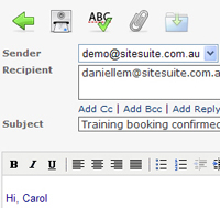 Composing a message in the new webmail program