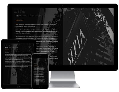 Sepia - custom website design