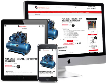 A full custom E-Commerce website design for Electroweld, a Sydney based company
