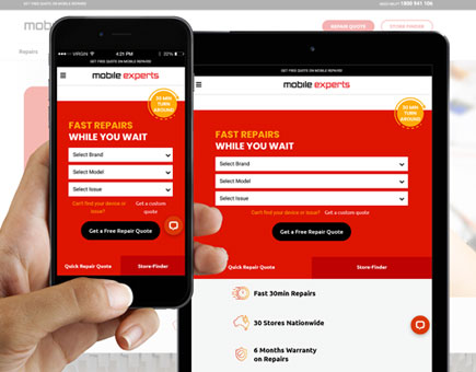 We developed a custom Wordpress website design in Woocommerce for Mobile Experts, an Australia wide network of mobile phone repairers, they also use our support retainer.